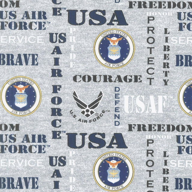Military - Air Force Words Gray Yardage