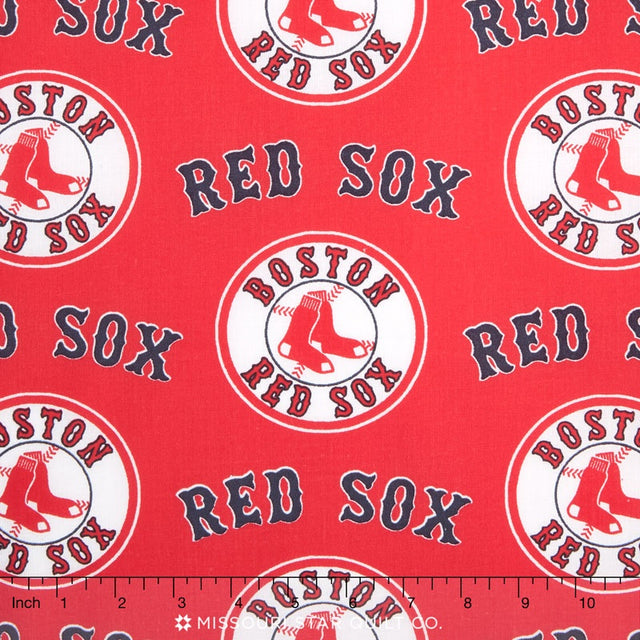 MLB Major League Baseball - Boston Red Sox Red Allover Yardage