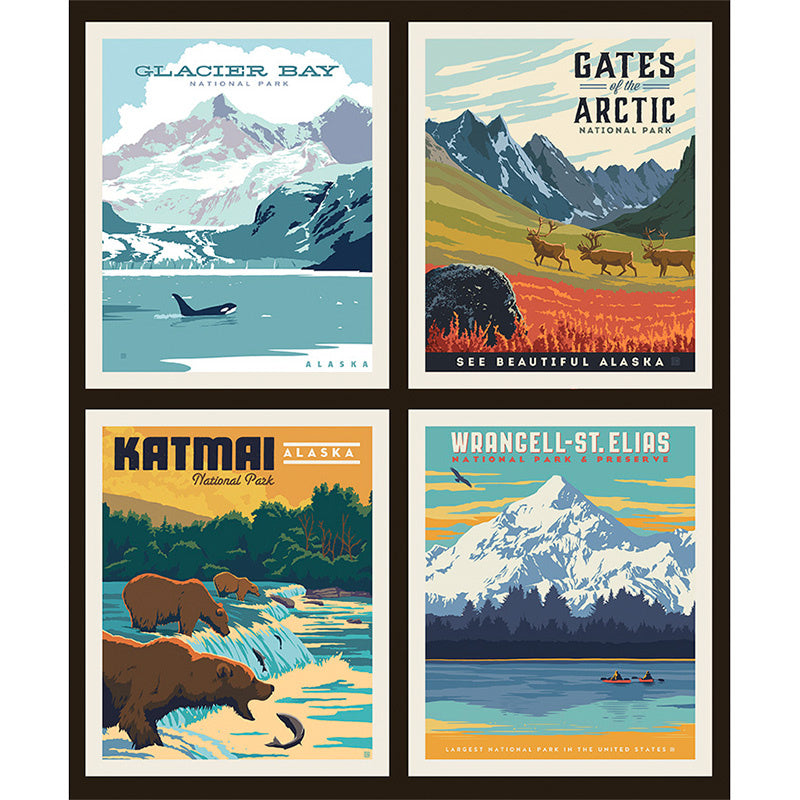 National Parks - National Park Alaska 2 Pillow Panel