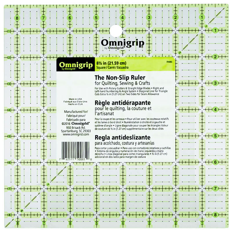 Omnigrid Omnigrip Neon Ruler 8 1/2" x 8 1/2" Alternative View #1