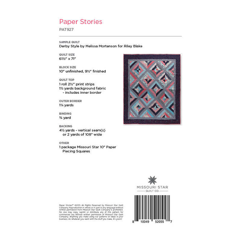 Paper Stories Quilt Pattern by Missouri Star