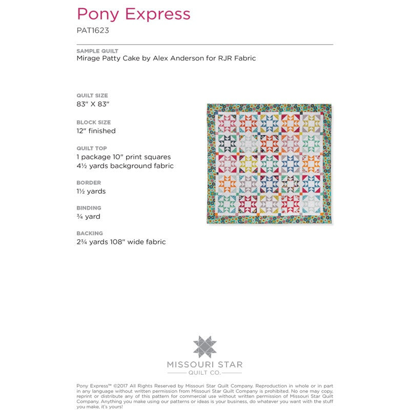 Pony Express Quilt Pattern by Missouri Star