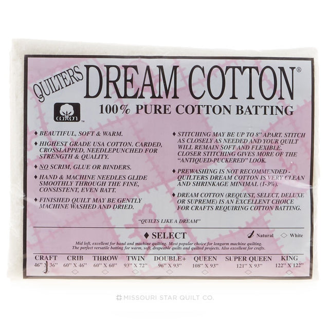 Quilter's Dream Select Natural Cotton Craft Batting