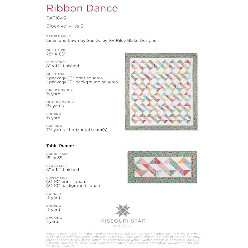 Ribbon Dance Pattern by Missouri Star