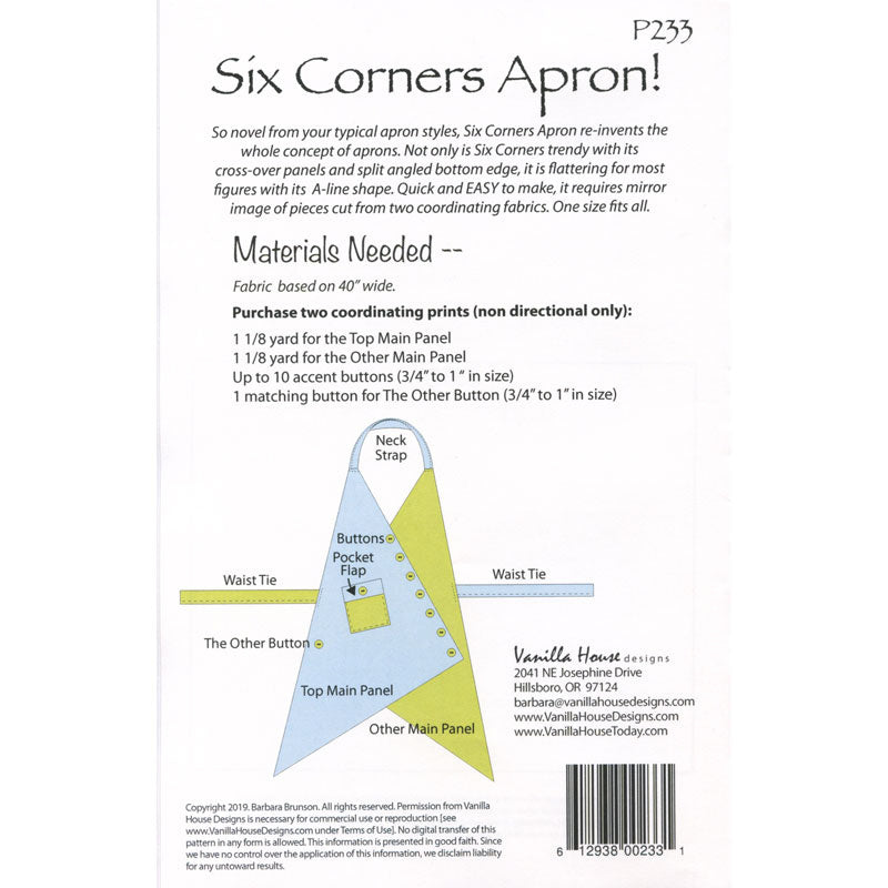 Six Corners Apron Pattern Alternative View #1
