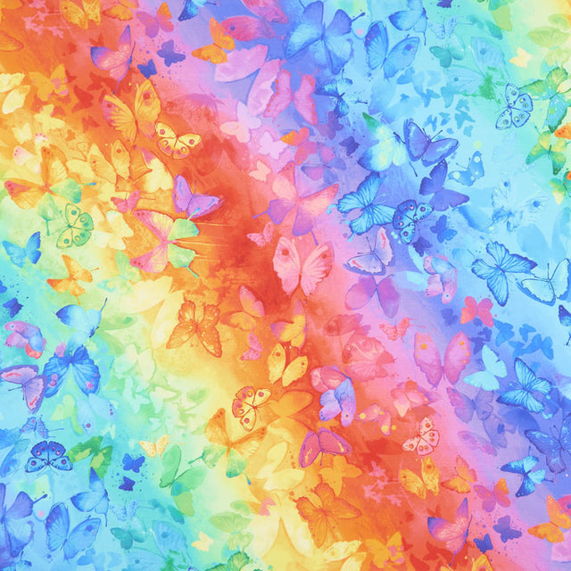 Spirit - Butterfly Rainbow Bright Digitally Printed Yardage