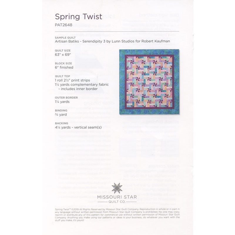 Spring Twist Quilt Pattern by Missouri Star Alternative View #1