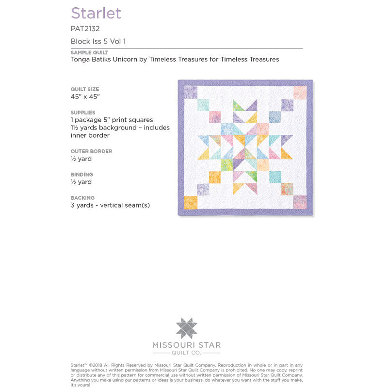 Starlet Pattern by Missouri Star Alternative View #1
