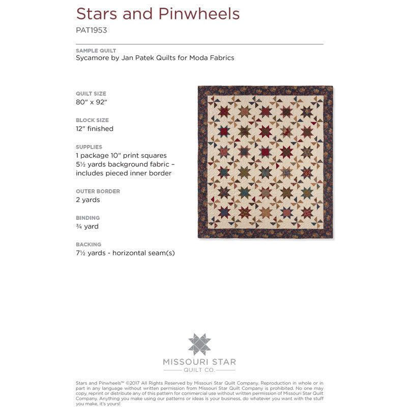 Stars and Pinwheels Quilt Pattern by Missouri Star
