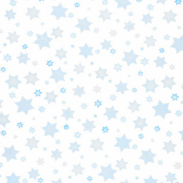 Stars of Light - Large Stars White Metallic Yardage