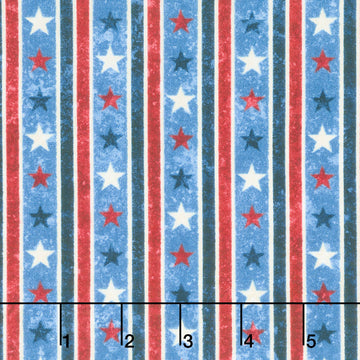 Stonehenge Stars and Stripes 10th Anniversary Collection - Star Stripe Blue Multi Yardage