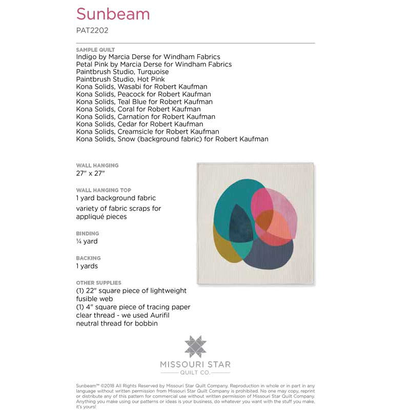 Sunbeam Quilt Pattern by Missouri Star Alternative View #1