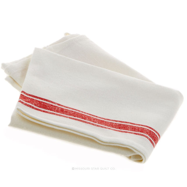 Tea Towel - Vintage 1930's Red Striped Towel