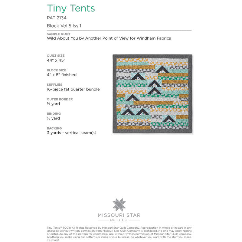Tiny Tents Pattern by Missouri Star Alternative View #1