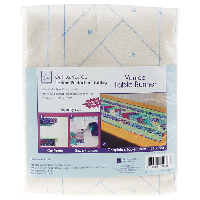 Venice Table Runner Quilt As You Go Preprinted Batting