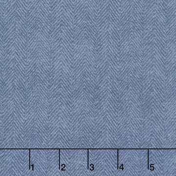Woolies Flannel - Herringbone Dusty Blue Yardage