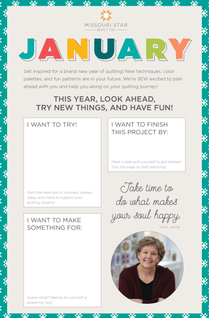 January 2020 Quilt Planner Download