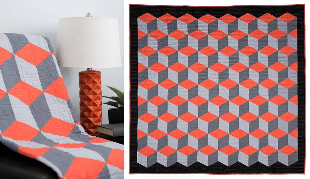 Rhombus Cube Quilt Tutorial: Jenny Doan's Stunning 3D Tumbling Blocks Design
