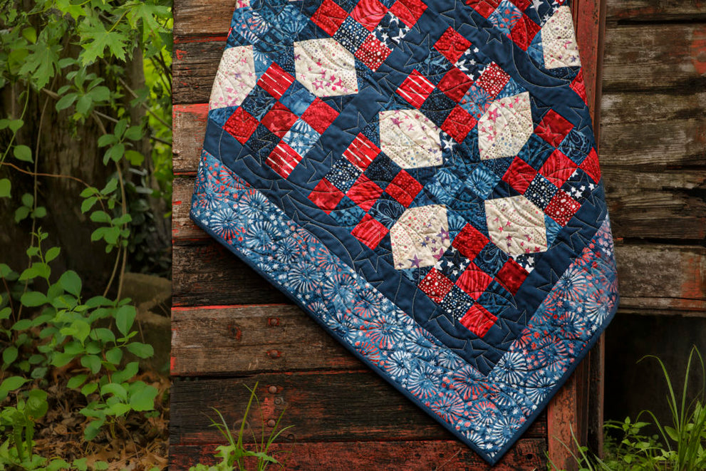 Star Sashed Nine-Patch Quilt