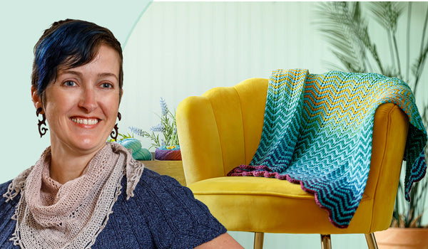 Slalom Stripes Tunisian Baby Blanket with Kira Dulaney