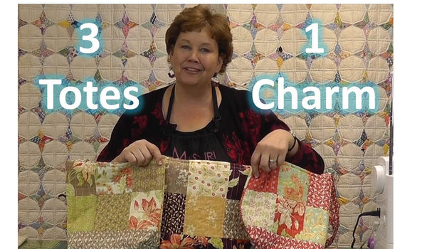 Three Totes / Purses With One Charm Pack