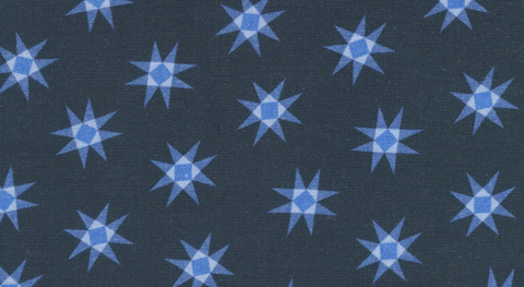 108"-wide backing with blue quilt stars on a navy background from the 108" Premium Quilt Backs collection.
