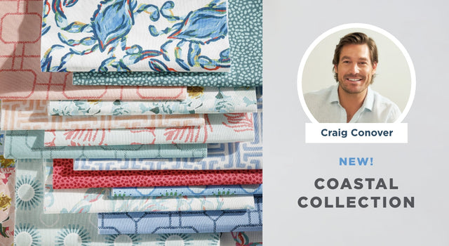 Shop coastal-inspired fabrics designed by Craig Conover of Sewing Down South Textiles.