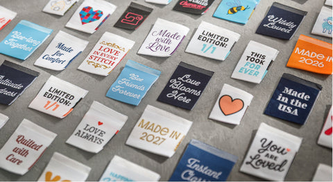 a selection of unique quilt labels from Missouri Star Quilt Co.