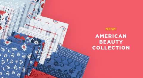 Shop the American Beauty fabric collection in precuts and yardage while supplies last.
