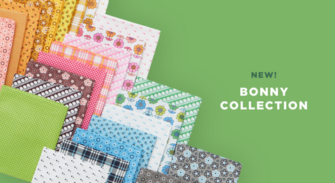 Shop the Bonny fabric collection in fabric by the yard and precut fabric while supplies last.