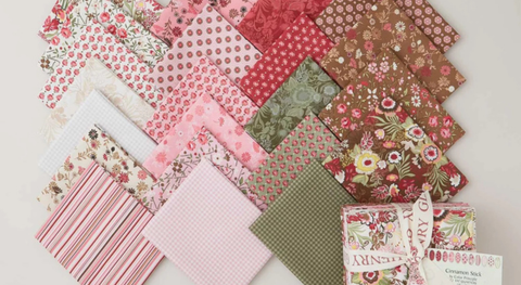 A fat quarter bundle of stripes, florals, and more. 