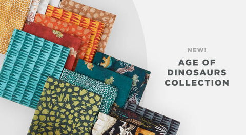 Browse yardage and precuts from the Age of Dinosaurs fabric collection here.