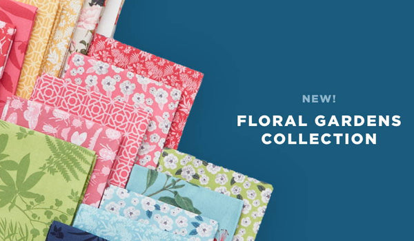 shop the floral gardens collection in yardage, precuts & fabric panels while supplies last.