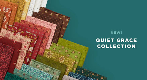 Browse the Quiet Grace fabric collection in precuts & yardage while supplies last.