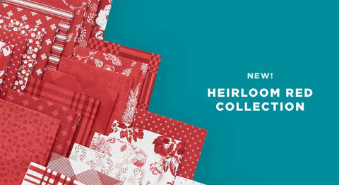shop the heirloom red collection in yardage and precuts while supplies last.