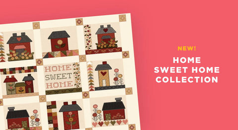 Shop precuts, yardage and quilt panels from the Home Sweet Home fabric collection while supplies last.