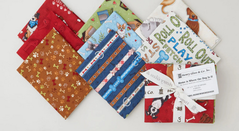 fat quarter fabric prints from the Home is Where the Dog Is fabric collection.