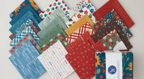 Fat quarter bundle of prints with an apple and autumn theme. 