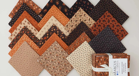 A fat quarter bundle full of autumn motifs.