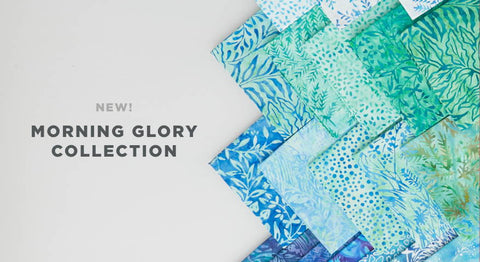 Shop the Morning Glory Batiks Fabric Collection by Kathy Engle for Island Batik here.