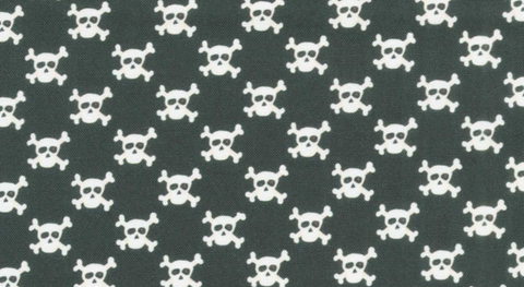 a skull and crossbone print from the pirates ahoy fabric collection.