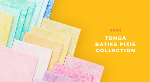 Shop the Tonga Batiks Pixie Fabric Collection in precuts and yardage here.