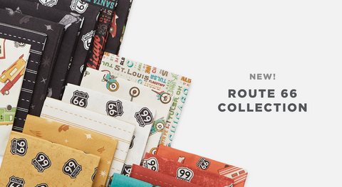 Buy precut fabrics, quilt panels, and yardage from the Riley Blake Route 66 collection while supplies last.