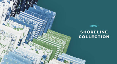 Shop precuts and yardage from the Shoreline fabric collection while supplies last!
