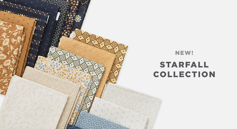 Assorted astronomy-inspired prints from the Starfall fabric collection.