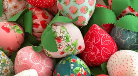 Shop the strawberry season fabric collection in yardage and precuts while supplies last.