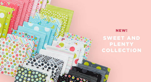 Shop the sweet and plenty fabric collection in precuts and yardage while supplies last!