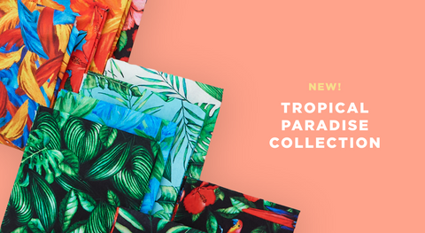 Shop the Tropical paradise collection in precuts, panels and yardage while supplies last.