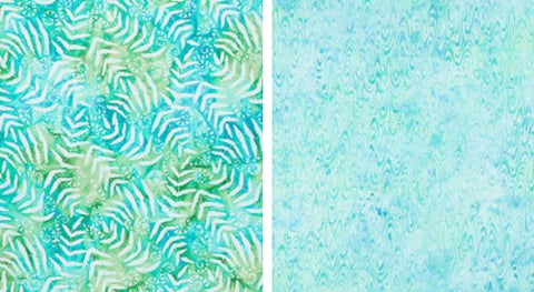 Turquoise patterned Artisan Batiks fabrics
