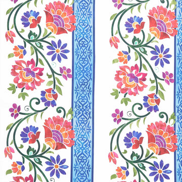 Prism II - Floral Border White Yardage Primary Image